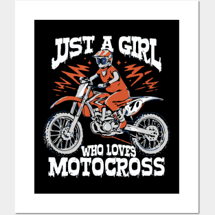 Just A Girl Who Loves Motocross. Funny Posters and Art